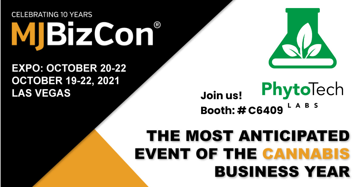 Join @PhytoTech Labs at the annual #MJBizCon Cannabis Expo in Las Vegas, October 19-22 at the Las Vegas Convention Center! If you're attending, be sure to stop by our booth #C6409 Contact us to learn more: lnkd.in/gikbyDKD #cannabisculture #cannabis #mjbizcon2021