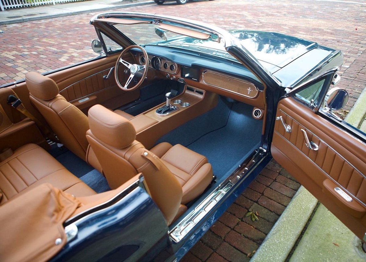 Latest Deliveries - This is car #91, a #Revology 1965 #Mustang GT Convertible in Nightmist Blue Metallic with Mercedes Saddle Brown leather.  We customized the Nightmist Blue Metallic paint to match with the navy canvas top and it just looks perfect! 

⁡