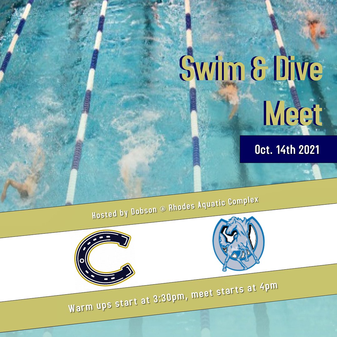 casteel_swim's tweet photo. It’s Meet Day!
Today we travel to Rhodes Aquatic Complex to face Dobson in our first dual meet of the season! Warmups will start around 3:30, meet starts at 4pm. Let’s go Colts! https://t.co/Xisxi7hm7p
