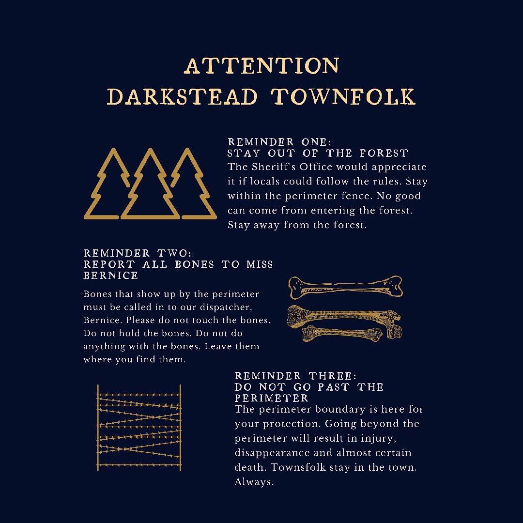 DarksteadPod's tweet photo. In 24hours our episode will be out in the world! Make sure you listen to the credits for a special message from the Reverend. In the meantime, you might want to read up on our town rules #darkstead #newaudiodrama #AudioDrama https://t.co/6uijXBehfX