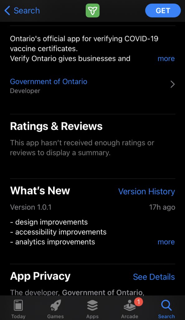 mattybing's tweet image. BREAKING: Ontario’s app for businesses to verify vaccination QR codes, has quietly appeared in the Apple and Google Play app stores. Read more here: globalnews.ca/news/8265913/c…