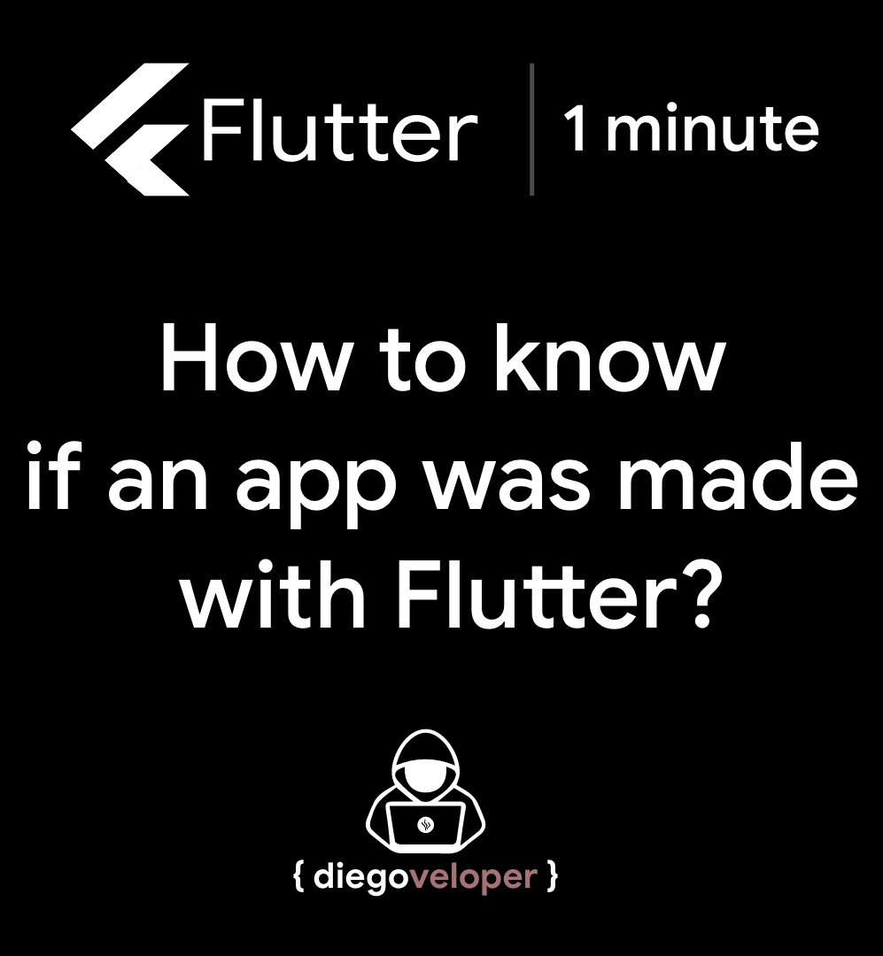 Do you know how to recognize if an app was made with #Flutter?
Here is the tip (1 minute), in case you don't know yet.

👉👉👉 youtu.be/lf5mssh6fys

Thanks to <a href="/_eseidel/">Eric Seidel</a>  for this hidden trick 😺

<a href="/EsFlutter/">Flutter en Español</a> <a href="/FlutterDev/">Flutter</a> <a href="/flutter_es/">Flutter España 💙</a>
