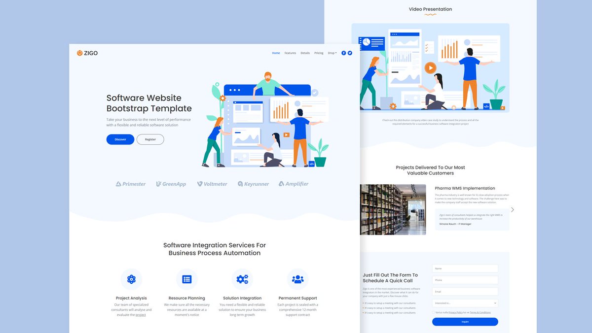 webdevluc's tweet photo. Just completed this illustration style HTML template, it's a great foundation for software startup presentation websites
Day 23 of #launchin30HTML https://t.co/g4k8ws8bX3