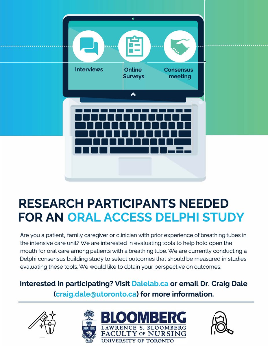 Craig Dale (@craig_dale1) on Twitter photo We are looking for former #ICU patients and family members to help us identify outcomes for future trials evaluating tools to hold open the mouth during oral hygiene. <a href="/ICUsteps/">ICUsteps</a> <a href="/icurehab/">Hopkins ICU Rehab</a> <a href="/NCOHR/">Oral Health Research</a> #THRIVEICU dalelab.ca/projects.html#… We are looking for former #ICU patients and family members to help us identify outcomes for future trials evaluating tools to hold open the mouth during oral hygiene. <a href="/ICUsteps/">ICUsteps</a> <a href="/icurehab/">Hopkins ICU Rehab</a> <a href="/NCOHR/">Oral Health Research</a> #THRIVEICU dalelab.ca/projects.html#…