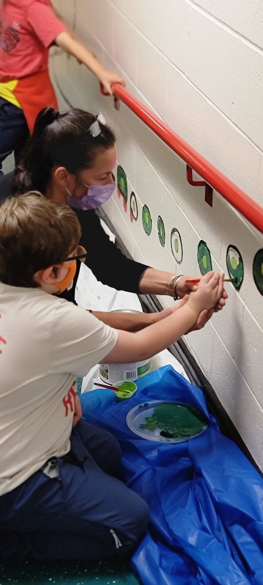 We got to help paint the school mural this morning! <a href="/kbroadbelt2/">Kate Broadbelt</a>