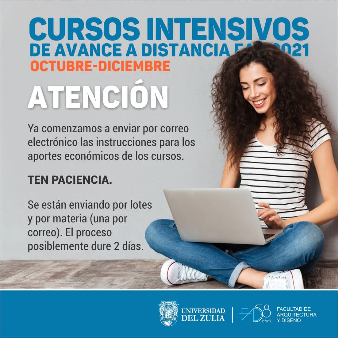 Informamos a la comunidad estudiantil y profesoral de la <a href="/FadLUZ/">FadLUZ</a> que comenzó el envío de las instrucciones para el aporte económico de los Cursos Intensivos de Avance a Distancia FAD 2021 (octubre-diciembre). Información completa en 
instagram.com/p/CVBHaPaFVwD/…