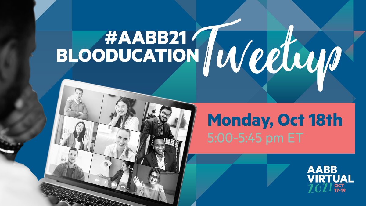 AABB's tweet photo. #AABB21 attendees: If youโre not using Twitter, youโre missing out on a valuable opportunity to connect with peers and enhance your learning. Join us on Monday for a special #blooducation networking session with other social media users. https://t.co/uZfUcF45S2