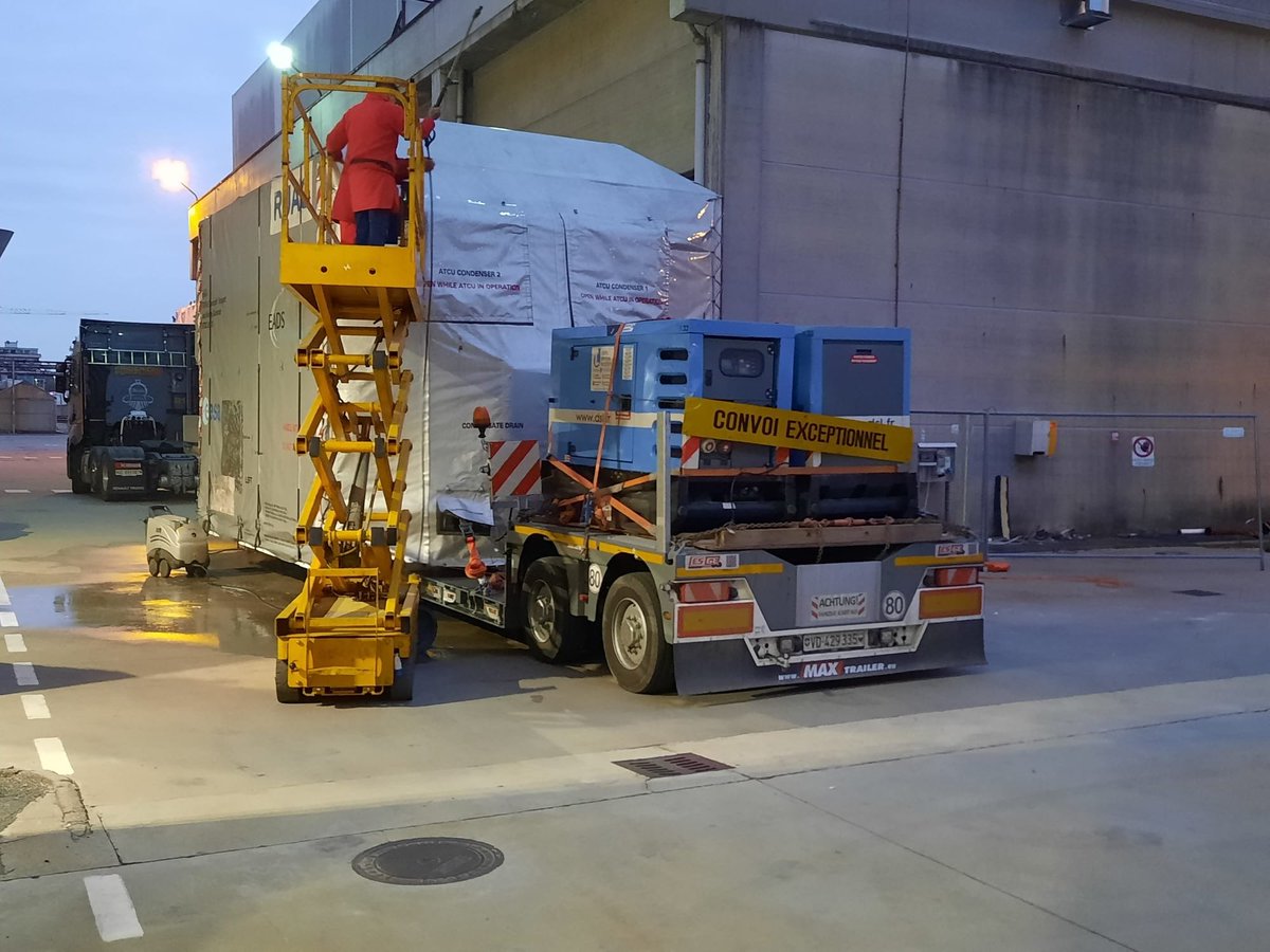 After successful tests under space conditions at the Centre Spatial de Liège, the Euclid payload module (PLM) was packed and transported to Thales Alenia Space in Turin.