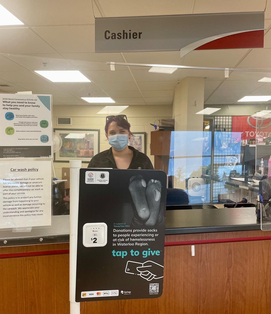 Heffner Toyota is happy to be able to support such an incredible nonprofit local organization, <a href="/ToastyToesWR/">ToastyToes Waterloo Region</a>🧦
We have a <a href="/tiptappay/">tiptap</a> stand located at our cash office in our main Toyota building. Next time you’re in, considering tapping your card to donate $2!
$2=1 pair of socks🤗