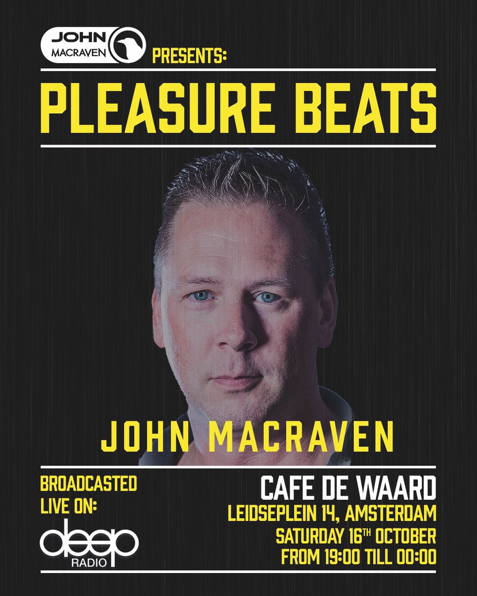This Saturday at <a href="/cafedewaard/">Café de Waard</a> #pleasurebeats! 
19:00 - 00:00