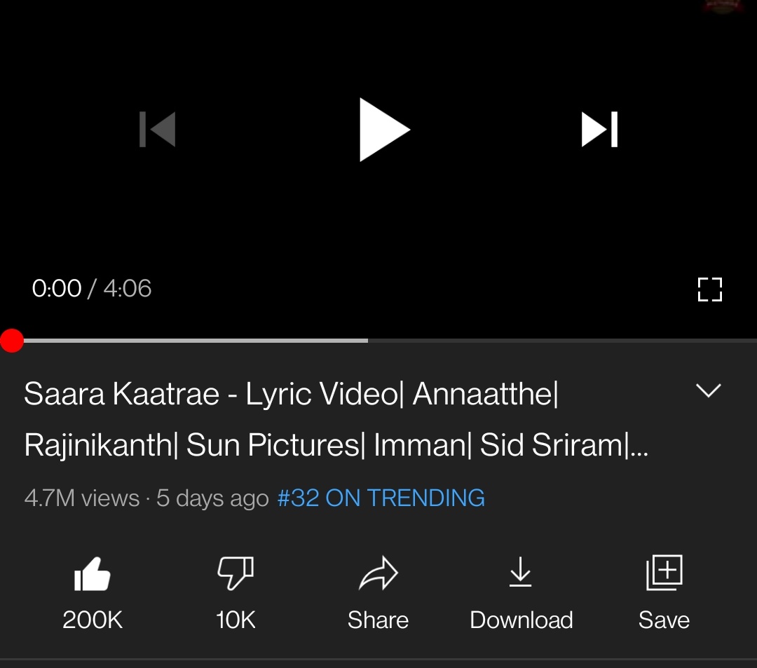 #AnnaattheSecondSingle #SaaraKaattrae Likes 200k #AnnaattheTeaser #AnnaattheTeaserDay #Annaatthe #AnnaattheDeepavali #AnnaattheThiruvizha #Thalaivar  #Rajinikanth