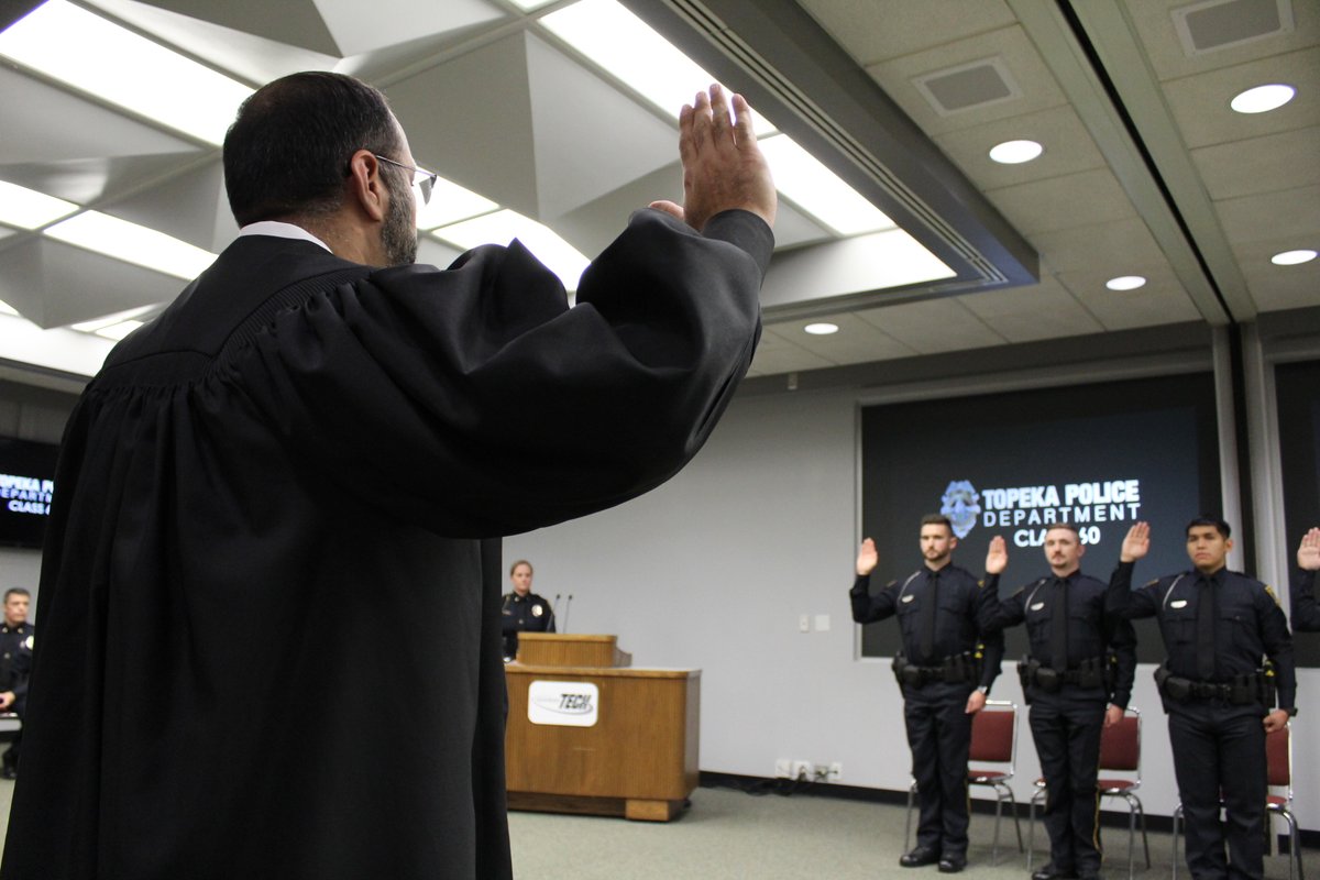 Topeka_Police's tweet image. It is with great honor that we present to you the graduates of #TPDClass60. Today, we celebrate them earning the right to wear the TPD badge. Tomorrow, and for their rest of their careers, they will earn the right to keep it. Congratulations and thank you to these new officers.