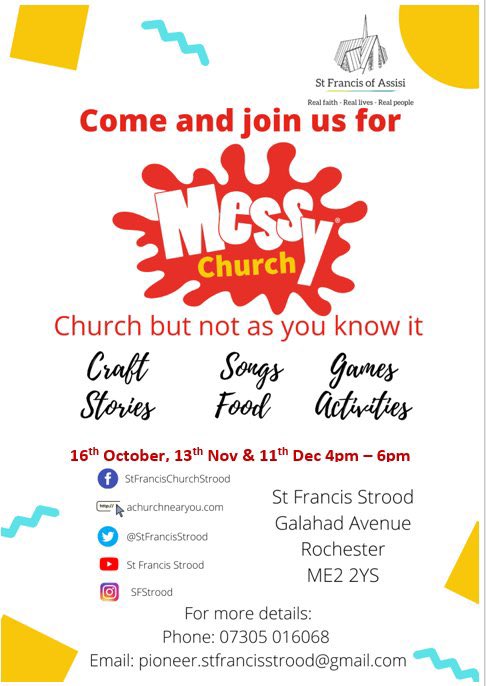 StFrancisStrood's tweet photo. Saturday. All welcome. #RealFaithRealLivesRealPeople @ParralesPioneer https://t.co/8uP5EBPUeV