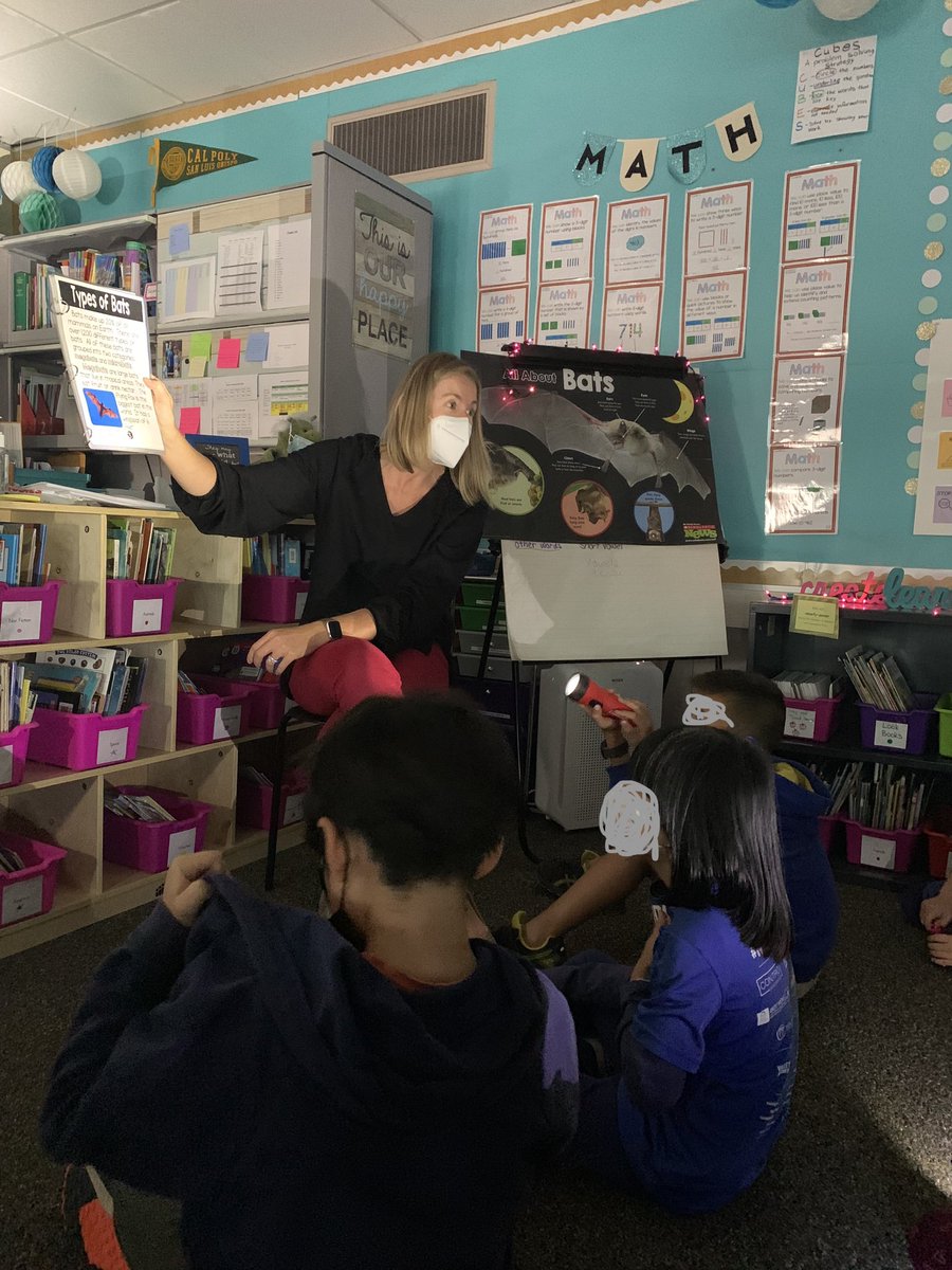 MrsKinnaman's tweet photo. I got to visit a bat cave today in Mrs. Westgate’s second grade class! Learning and sharing bat facts. https://t.co/fFlMYuBJFm