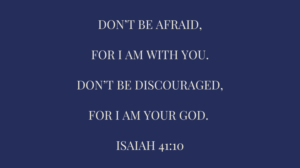 AnnWhiteCFL's tweet photo. What a powerful #scripture! Will you take this #Bibleverse to heart today?
βDonβt be afraid, for I am with you. Donβt be discouraged, for I am your God. I will strengthen you and help you. I will hold you up with my victorious right hand." Isaiah 41:10
#courageforlife https://t.co/xSFJLaf4FH