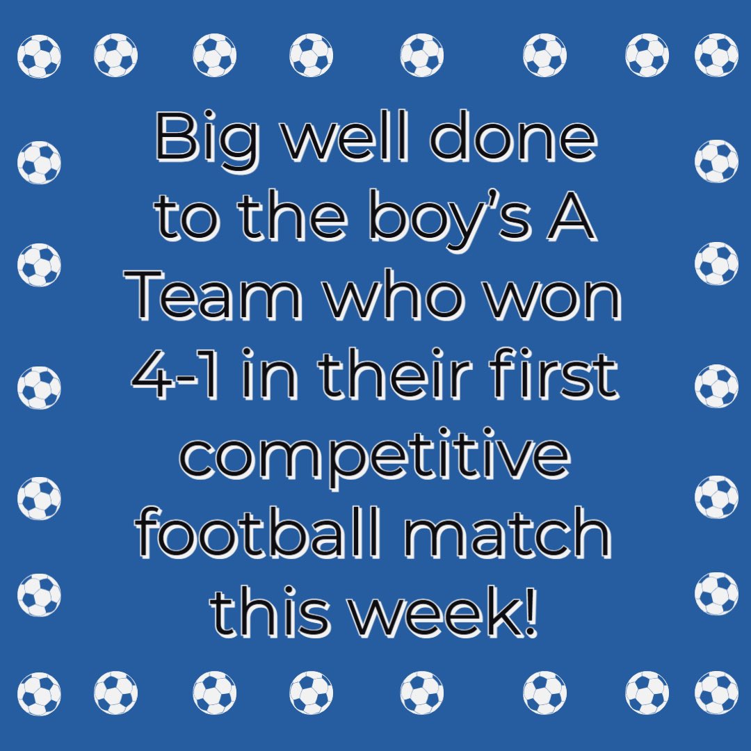HackbridgeRocks's tweet photo. All of our football teams have started their season amazingly!
Congratulations to the Boyβs A Team, who won their match 4-1 this week, we are so proud of you all!
#HackbridgeRocks
β½οΈ π₯
https://t.co/fAlKXT9OWg