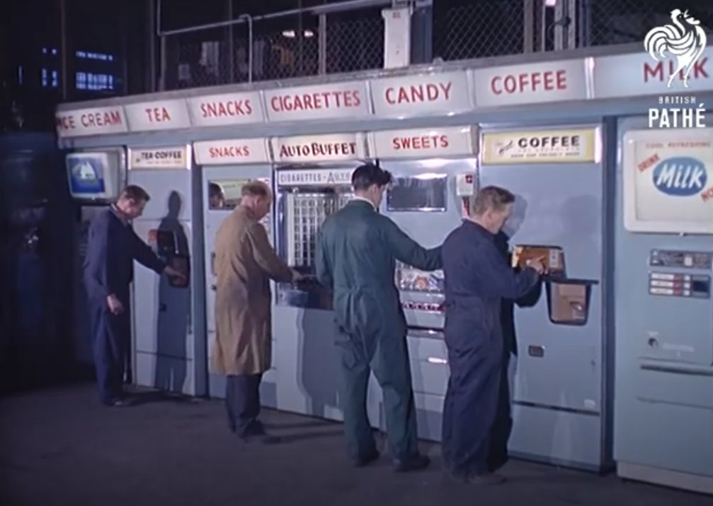 openculture's tweet photo. Slot Machine Age: A 1964 British Newsreel Angsts Over Whether Automated Machines Will Displace People 

https://t.co/lBnBPBaJtj https://t.co/TG4mkc8YCp