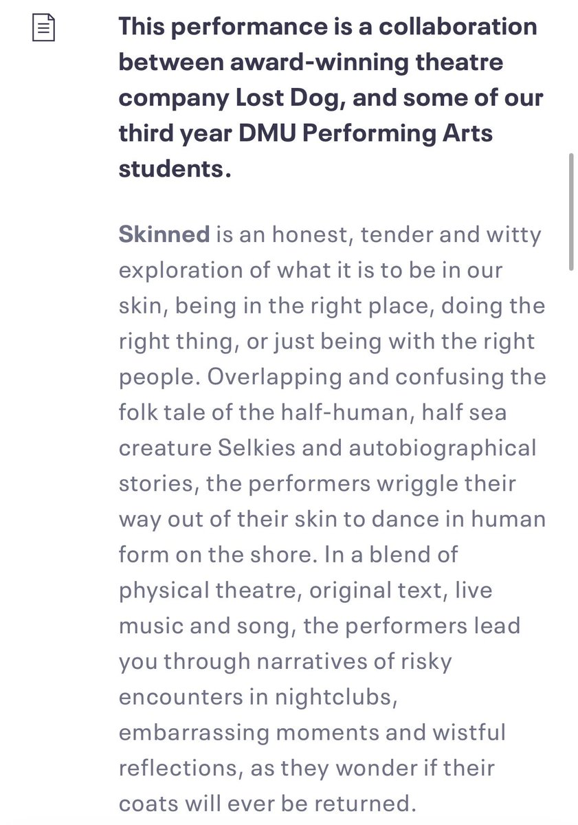 DMUxLostDog's tweet photo. TICKETS AVAILABLE NOW!!! 11th &amp; 12th NOVEMBER!!! We can’t wait for you to see! Eventbrite link here: https://t.co/EHMDxD5DlE @DMUPerfArts #performingarts #dmu #leicester https://t.co/CR1We8gvpq