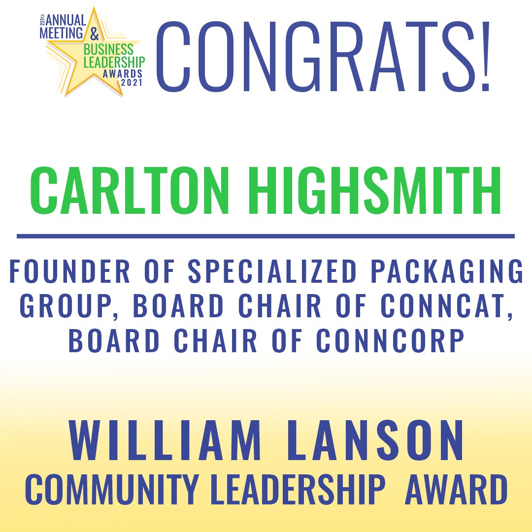 The Annual Meeting &amp; Business Leadership Awards are today! On today of all days, we recognize Carlton Highsmith with our most prestigious award, the William Lanson Community Leadership Award. We cannot wait to see you this afternoon! Register here: hubs.li/H0ZpZpG0 #gnhcc