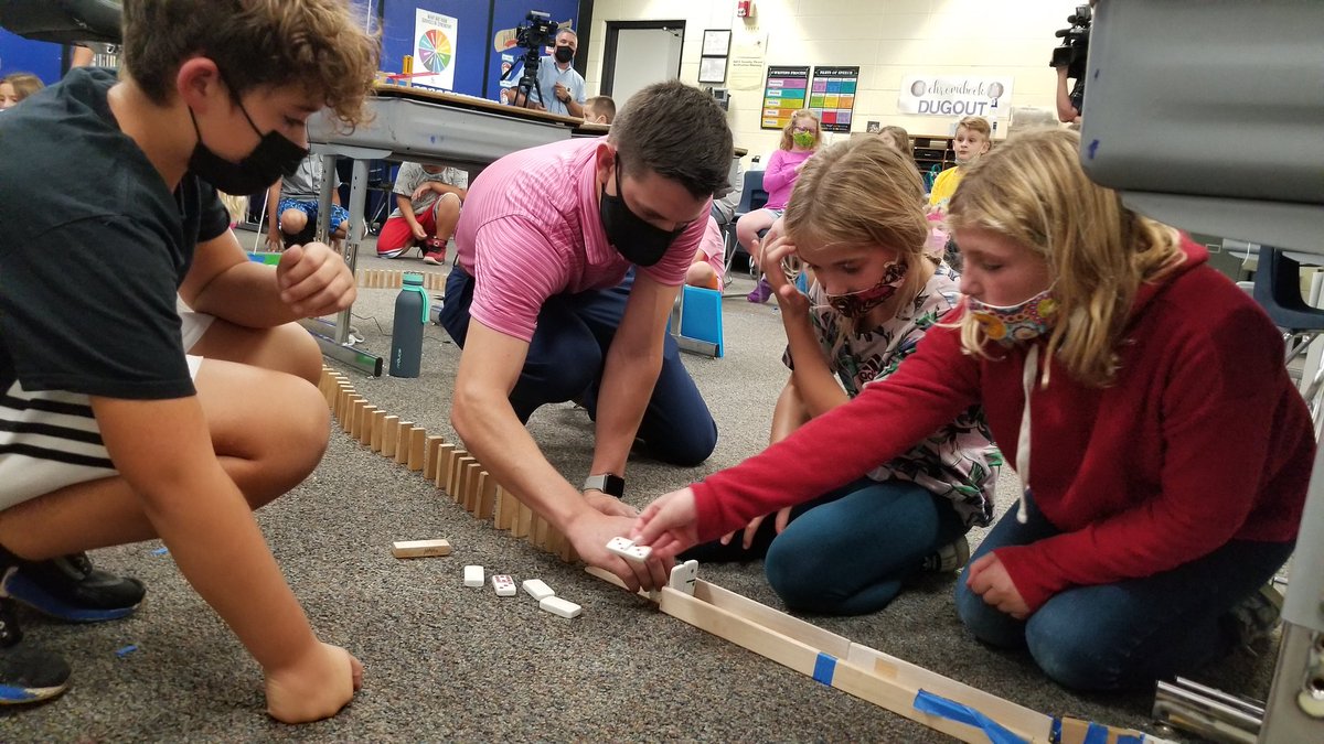 NWAllenSchoolFW's tweet photo. Rube Goldberg project testing at Huntertown Elementary School https://t.co/046QGUc1UZ