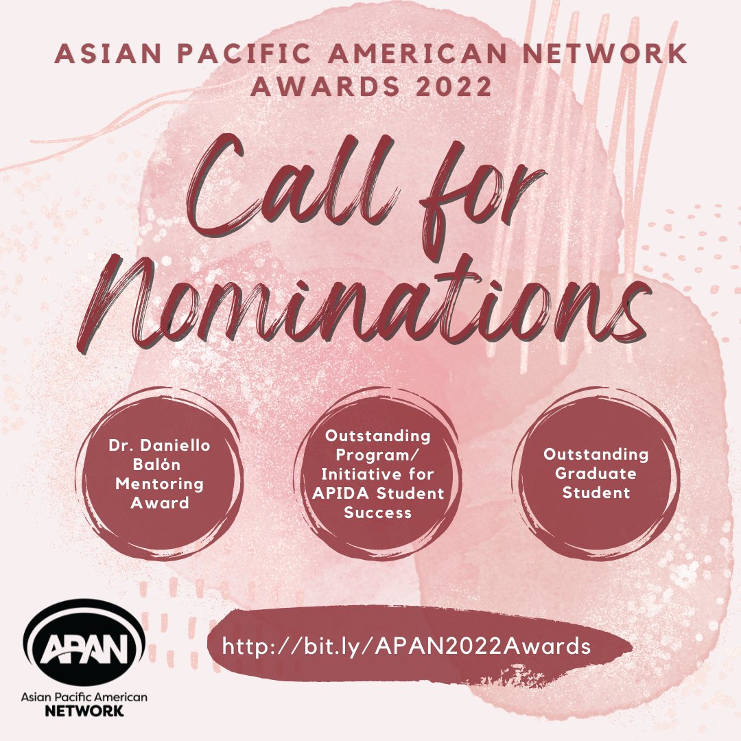 acpaapan's tweet photo. #FallingForFall – also awards szn!

🗣 Nominations open for the annual @ACPA APAN Awards:
🏆 Dr. Daniello Balón Mentoring Award
🏆 Outstanding Program/Initiative for APIDA Student Success Award
🏆 Outstanding Graduate Student Award

🔗https://t.co/7W3MNGRL72
Due: Fri, 19 Nov 21 https://t.co/qFSH3nXnPq