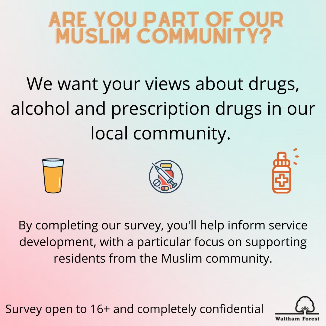 We want to hear from our Muslim communities, about their experiences with drug and alcohol. 

Whether you do or don't use drugs or alcohol - your views will help put the right support in place. 

The survey is completely confidential ▶️ orlo.uk/APQIJ