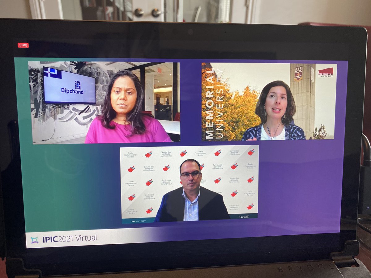 AdamKingsley4's tweet photo. Great discussion with Paula Mendonca and Eric Futin on public and private programs for IP literacy, awareness, financing, and commercialization. Moderated by the amazing Elizabeth from @DipchandLLP #IPIC2021Virtual https://t.co/X2UWVmW0mM