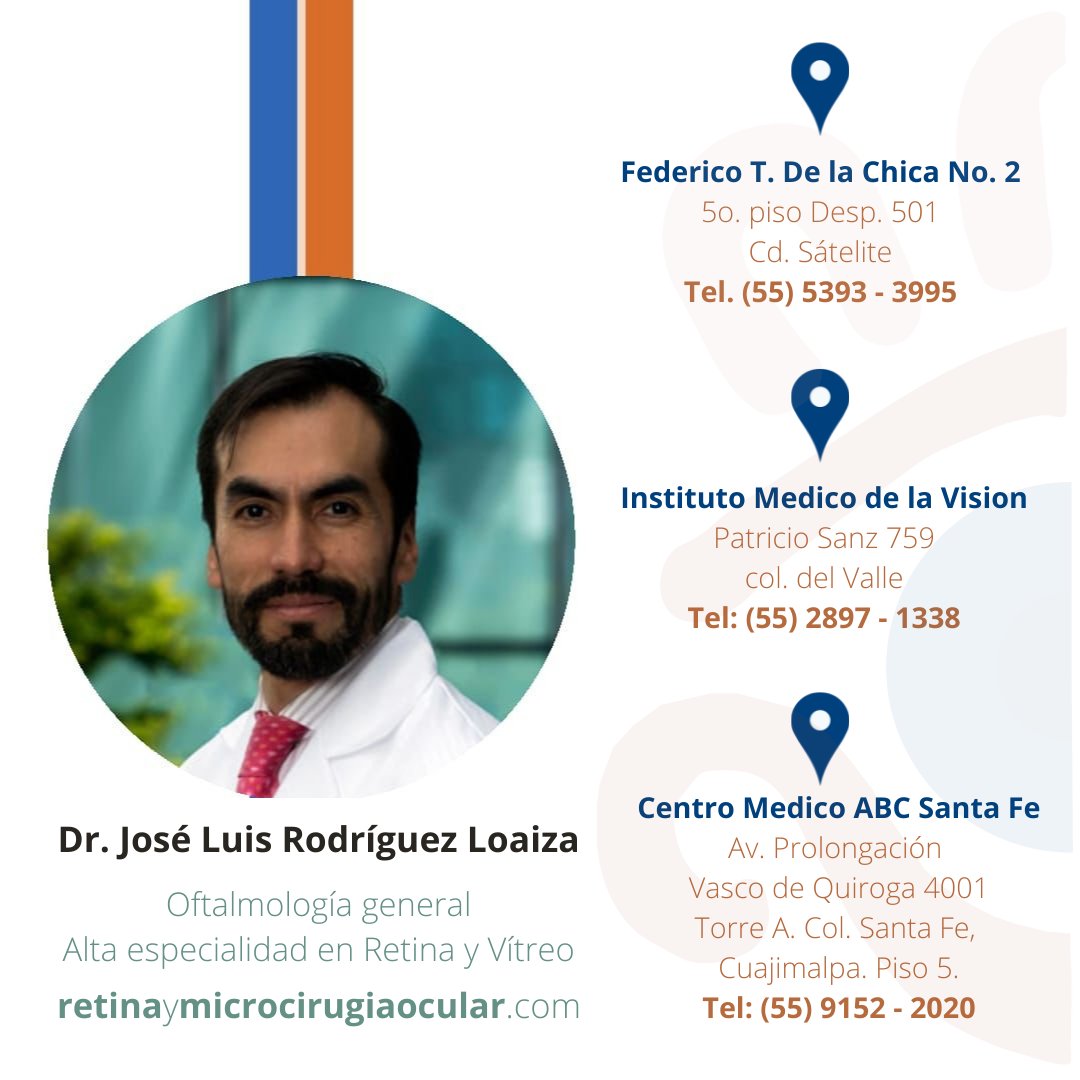 RETINA y MICROCIRUGÍA OCULAR Oftalmólogos: 👁 Dra. Lourdes Rodríguez Cabrera 👁 Dr. José Luis Rodriguez Loaiza ⏱ Reserva tu cita en: retinaymicrocirugiaocular.com/contactenos/ #OftalmologoRodriguez #OftalmologoNaucalpan #Retina #Oculoplastica #CirugiadeCatarata #SoyOftalmologoCertificado