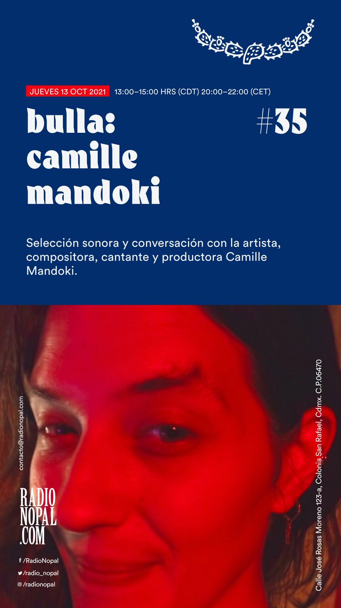 ESTOY CON CAMILLE MANDOKI en la cabina de <a href="/radio_nopal/">Radio Nopal</a> radionopal.com