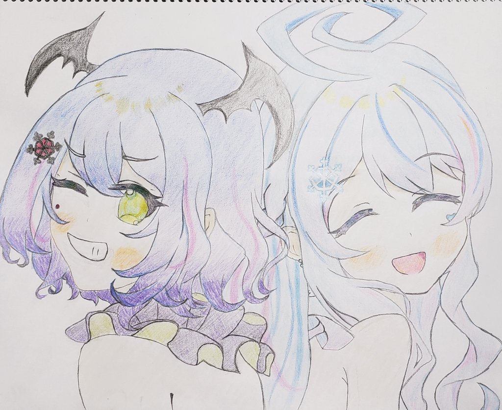 rs159_ab2's tweet photo. 天使と悪魔に、祝福を。

#rapillust
#日本画瓜絵留 https://t.co/aM19tdUES1