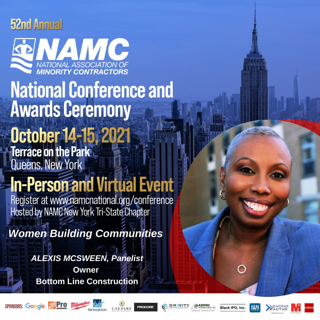 During our #NAMC52 Women Building Communities panel Melissa Lindler will moderate a conversation between Lasenta Lewis -Ellis, Alexis McSween and Ericka Keller who are all leading construction companies across the country. Don’t miss it!! 

Register at namcnational.org/conference!