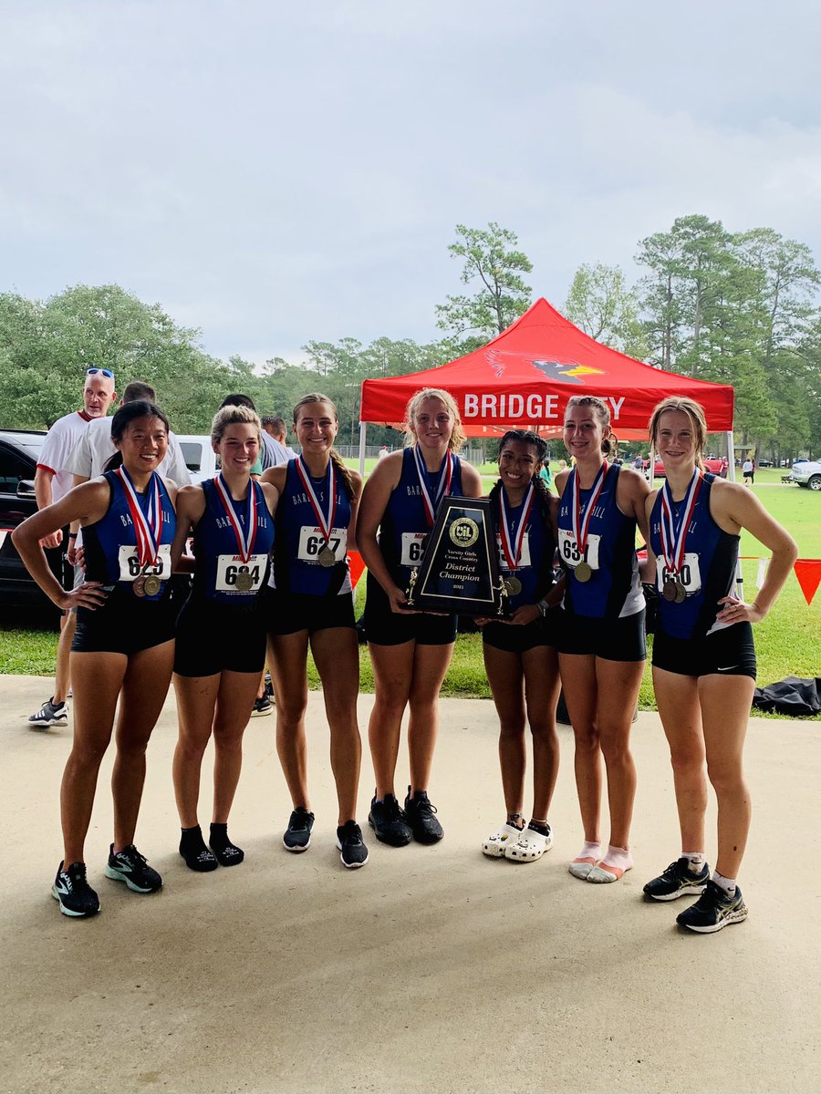 It was a clean sweep 🧹🧹🧹🧹for all 4 teams at the 21-5A Cross Country Championships! Lots of great performances & kids stepping up for the biggest meet of the season (so far)!!! @BHBoosterClub @BH_Athletics @BHISD @Baytown_Sports @barbers_hillhs #FinishAsAFamily #LikeAChampion
