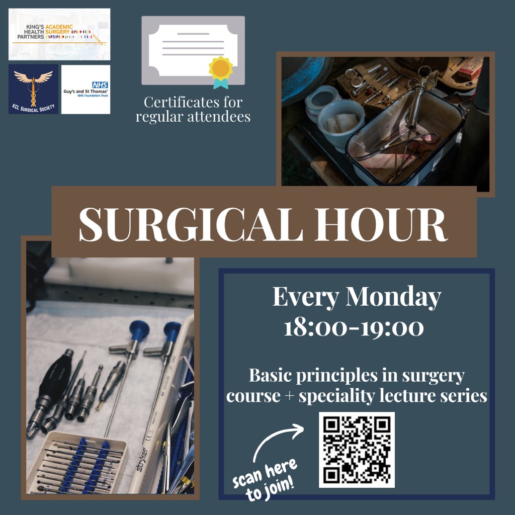 Tune in every Monday to our amazing Surgical Hour series where you’ll learn the basics of surgical principles taught by experts at GSTT!