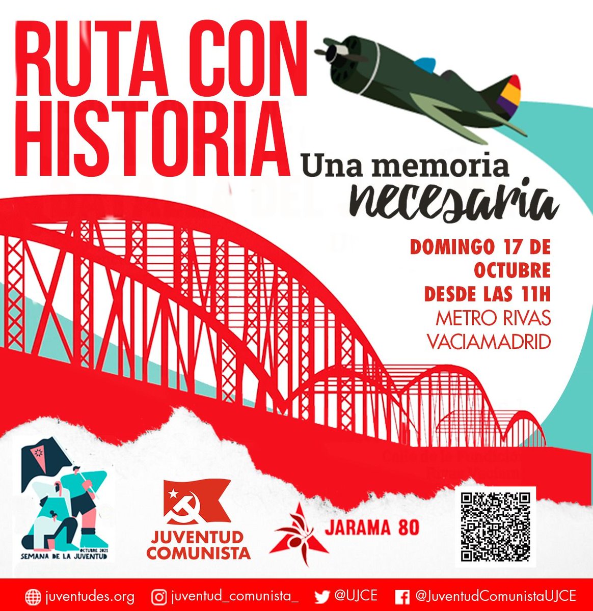 🥾 Ruta histórica por el entorno de las trincheras de la Batalla del Jarama para comprender lo que pasó en Rivas durante la guerra civil. Un viaje al pasado cercano organizado por la Semana de la Juventud (domingo, 17.00) buff.ly/3BFrfqj