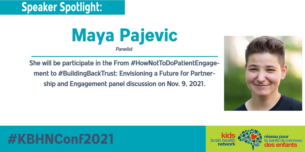 KidsBrainHealth's tweet photo. Our first speaker from #HowNotToDoPatientEngagement to #BuildingBackTrust is @mayapajevic ! Catch her in this interactive presentation on November 9 where you can participate through Twitter! For more information and how to register: https://t.co/pUcZU14Sef https://t.co/MlxENFoAv0