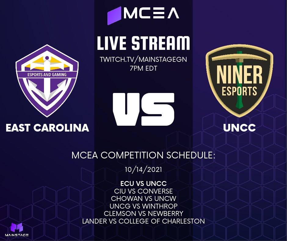 MainstageMCEA's tweet photo. We will have @nineresports vs @ECUEsport tonight on our stream at 7 EST! Don't miss out for some exciting matches!

#VALORANT #rocketleague #SmashBros #SmashBrosUltimate #LeagueOfLegends https://t.co/7LotdguLIs