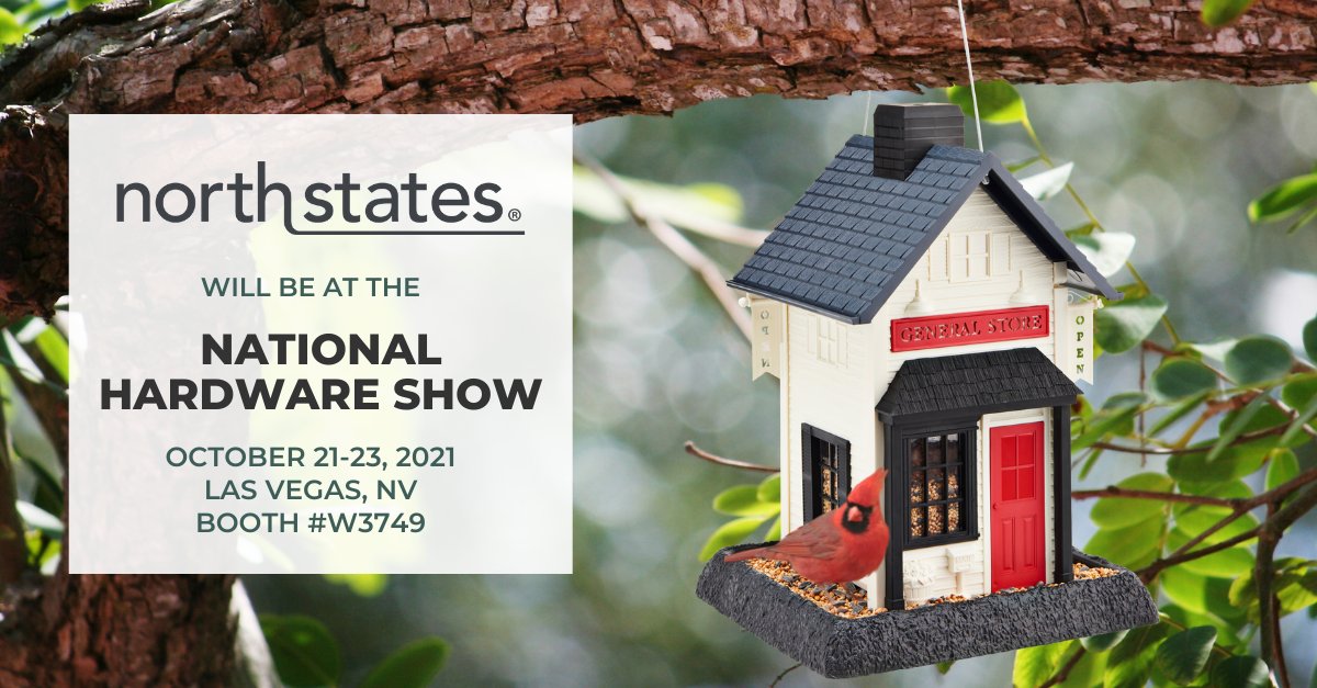 NorthStatesInd's tweet photo. Check us out at @NHS_Show 2021 in Las Vegas next week! 🙋‍♀️ Come and see us October 21-23 at booth W3749 and say hello 👋 we’ll be showing off our birdfeeders, safety products, and pet gates! #NHShow https://t.co/OgxOBmgGTL
