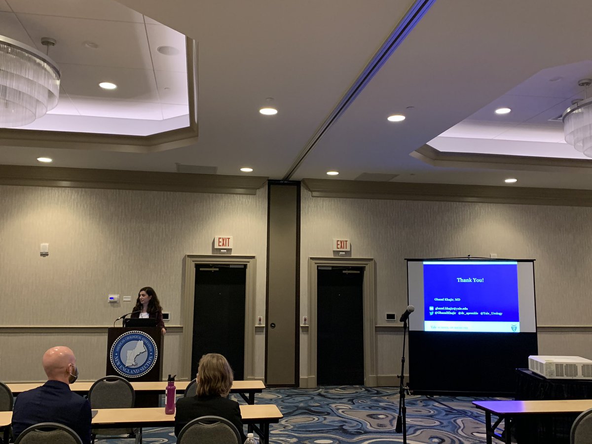 kghabili's tweet photo. Proud of my wife, Ghazal Khajir @GhazalKhajir, presenting patient-driven characteristics associated with recovery of urinary continence after radical prostatectomy. #NEAUA2021 @Yale_Urology @NathanPaulsonMD @dr_sprenkle #vaccinated https://t.co/kUtjDnXRj4