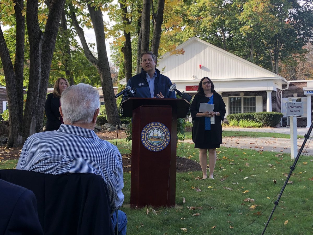 WMUR9's tweet photo. .@GovChrisSununu announces #NH is in final stages of buying Hampstead Hospital. Using federal funds, officials say this acquisition will increase mental health resources, especially for children. Sununu - “Will be a win for everybody.” #NHPolitics via @MikeCroninWMUR https://t.co/q5xqyPRssv