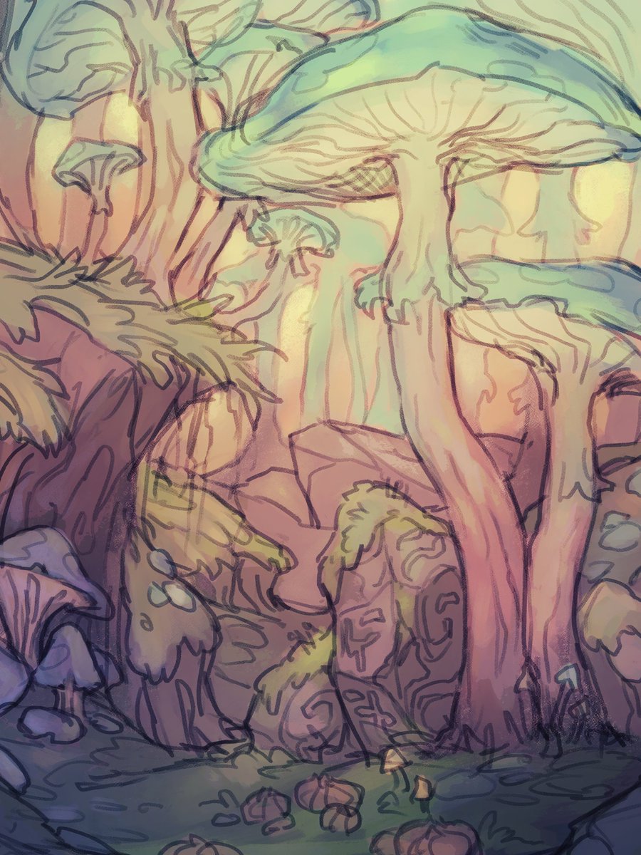 Mushroom forest I drew in class! pic.twitter.com/gZryocXx3K. 