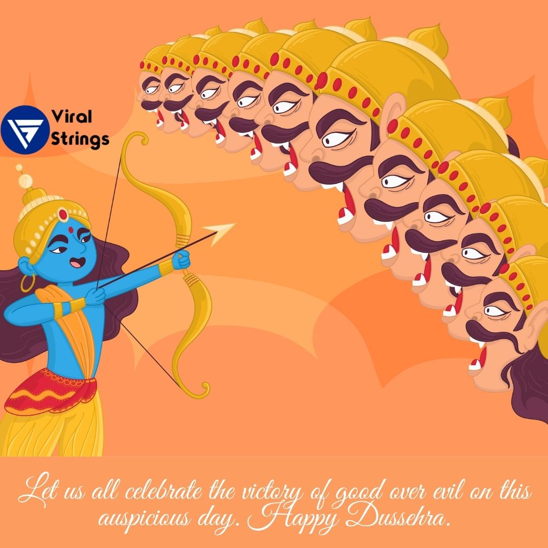 viralstrings's tweet photo. Let us all celebrate the victory of good over evil on this auspicious day. Happy Dussehra. 

#happydussehra #ViralStrings https://t.co/DypPphKkof
