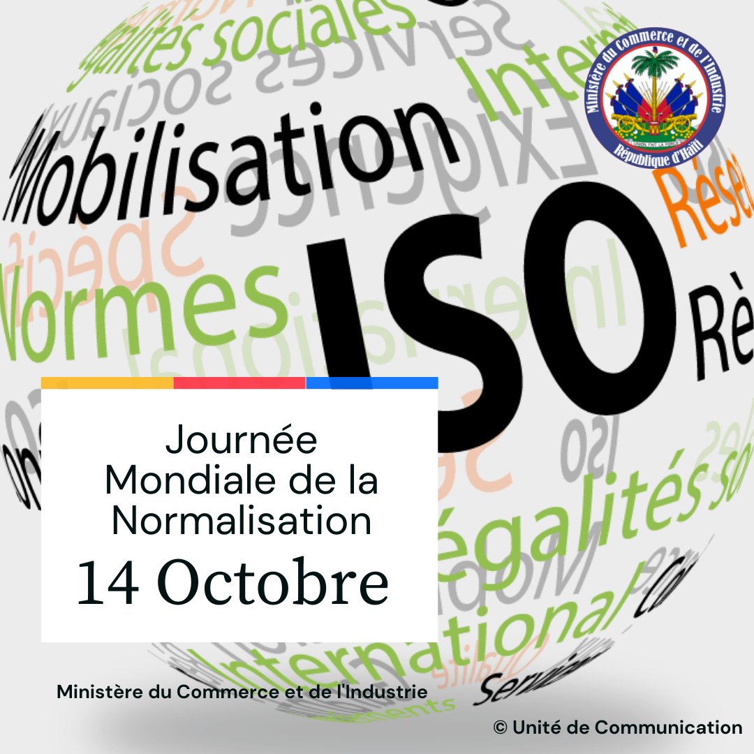 Ministere du Commerce et de l’Industrie (@mcommerceht) on Twitter photo Le <a href="/MCommerceHT/">Ministere du Commerce et de l’Industrie</a> (MCI) a célébré, en ses locaux, à la rue Légitime, la 51ème Journée Mondiale de la Normalisation. Il s’agit, pour Haïti, de la huitième commémoration de cette journée mondiale depuis la création, en 2012, du Bureau Haïtien de Normalisation(BHN). Le <a href="/MCommerceHT/">Ministere du Commerce et de l’Industrie</a> (MCI) a célébré, en ses locaux, à la rue Légitime, la 51ème Journée Mondiale de la Normalisation. Il s’agit, pour Haïti, de la huitième commémoration de cette journée mondiale depuis la création, en 2012, du Bureau Haïtien de Normalisation(BHN).
