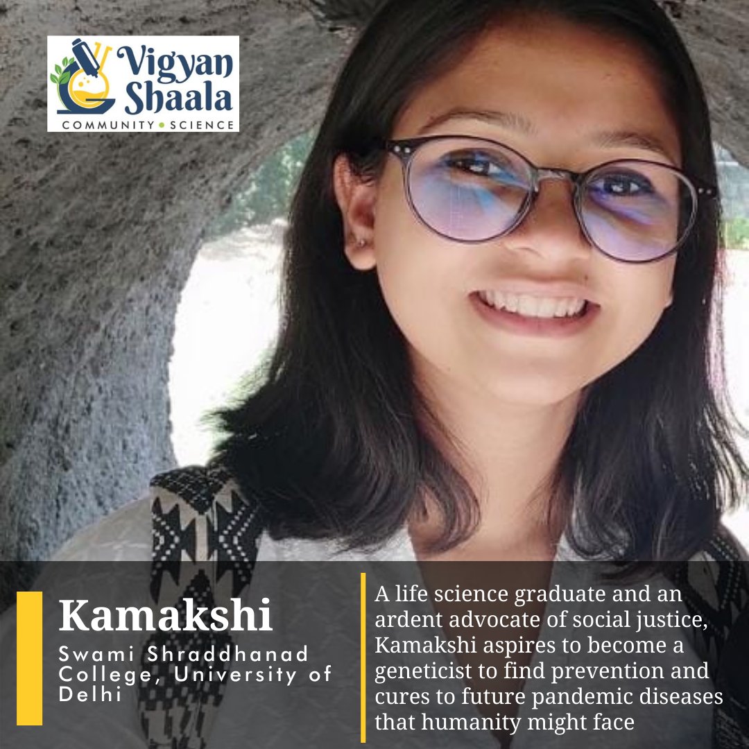 VigyanShaala's tweet photo. A life science graduate and an ardent advocate of social justice, Kamakshi aspires to become a geneticist  - #kalpana is nurturing #stem dreams of aspiring #girlsinsem @NaturePortfolio @DrDarshanaJoshi @vijayvenu86 @IndiaDST @SingalBharti 
#Invest - https://t.co/eJhOPI1KpY https://t.co/UVu3bSG6JT