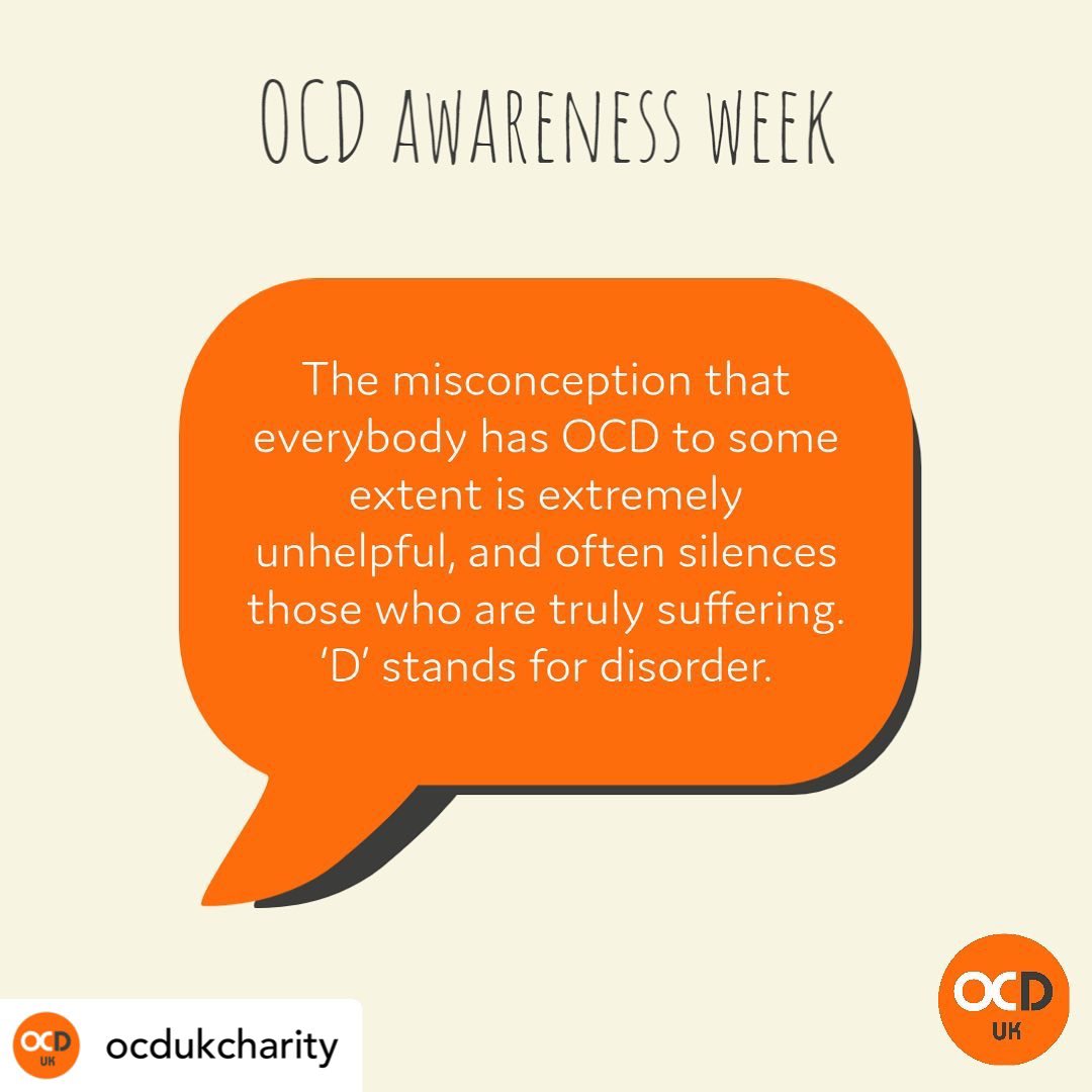 Day 5 of #OCDweek We don’t all have OCD. Humans in general often find comfort in routine and order with preferences. However this isn’t the same as OCD. The D stands for disorder and a disorder disrupts & interferes with a person’s life, causing an impact on their functioning.
