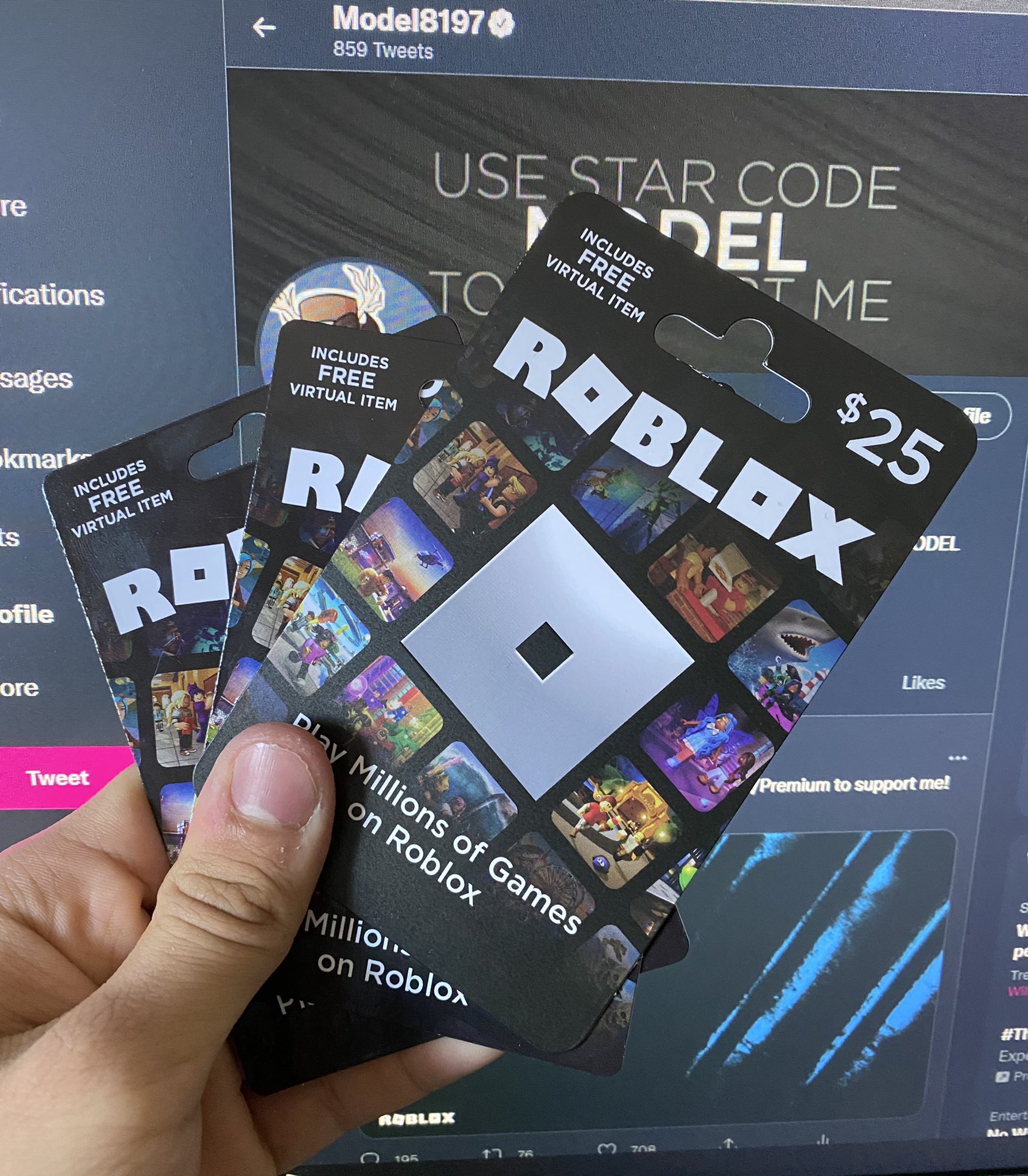 Model8197 on X: Who's ready to win a $25 Robux Card? ($2,500 Robux)   / X