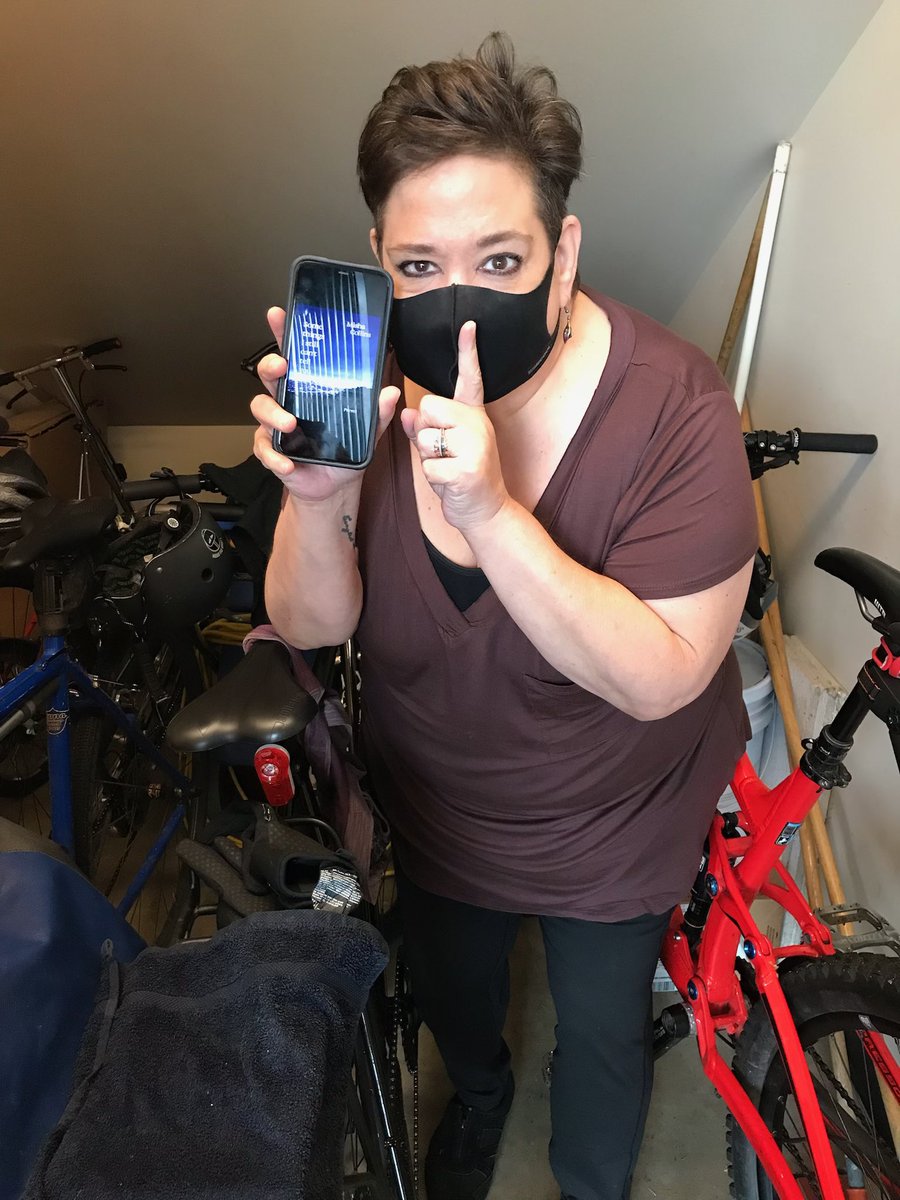 #SomeThingsIStillCantTellYou #MishaCollins hiding in the bike room to read my kindle ebook.