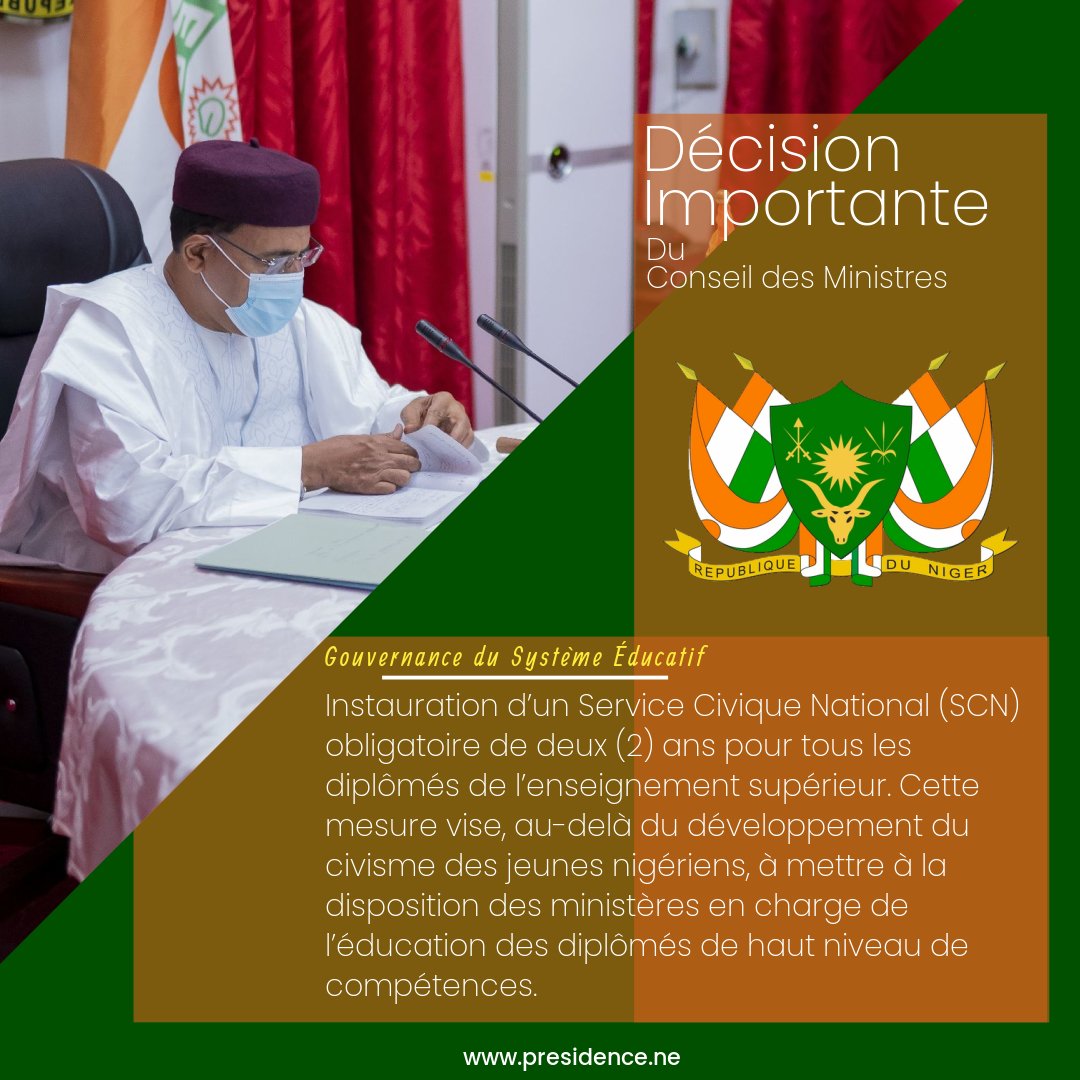 PresidenceNiger's tweet photo. ● MESURES IMPORTANTES DU CONSEIL DES MINISTRES https://t.co/eQ50IUuqDG