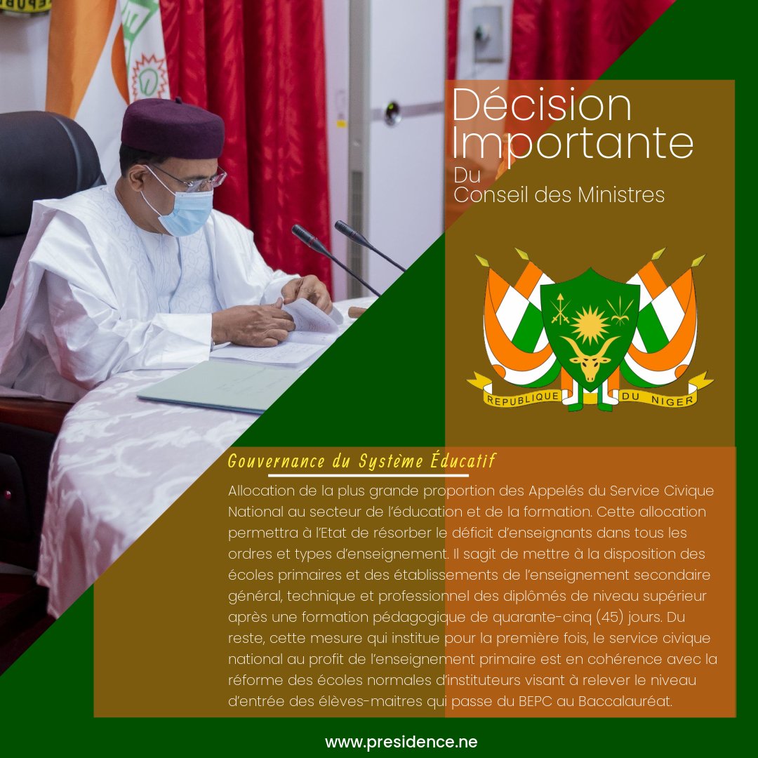 ● MESURES IMPORTANTES DU CONSEIL DES MINISTRES