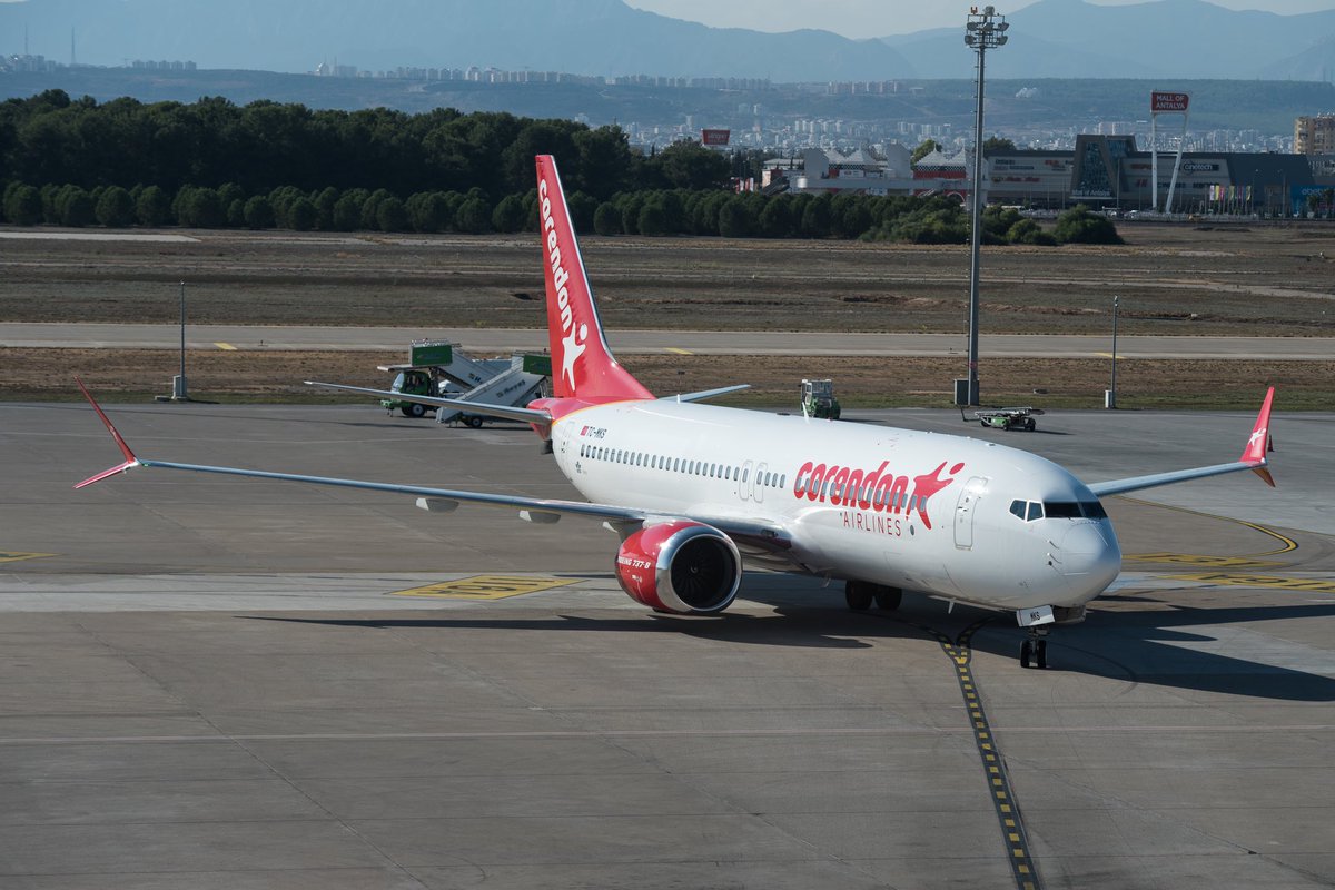 TKPhotography5's tweet photo. On 09th October I flew on board of the Corendon Airlines Boeing 737 Max 8 #TCMKS 🇹🇷✈️🙌🏻☀️
The Route was AYT-DUS 👍🏼
It was my first time on a B737Max and I enjoyed it so much, the engine was powerful #CorendonAirlines #B737Max8 #Boeing #Antalya #Düsseldorf #Aviation #Turkey #Love https://t.co/VN8TXKRrM5