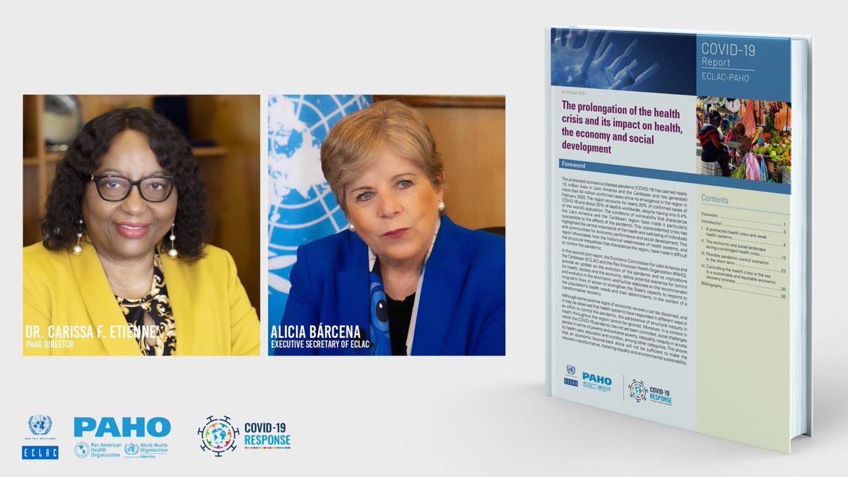 aliciabarcena's tweet photo. Today @eclac_un and @DirOPSPAHO @pahowho launched a 2nd report on @healthandeconomy where both organizations aim to accelerate vaccination, prioritize #PrimaryHealthCare and foster the production of vaccines with more regional cooperation for a #transformativerecovery in #LAC https://t.co/d6GGgMfIkp